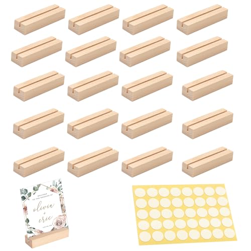 20 Stück Holz Kartenhalter, Menükartenhalter, Tischkartenhalter, Postkartenhalter, Fotohalter, Holzkartenhalter, Fotoständer, Kartenständer für Hochzeit, Tischnummer, Partys, Restaurants, Bankette von Aurobest