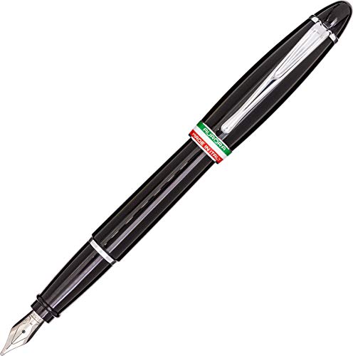 Aurora Füllfederhalter "IPSILON" Italia | Schreibstift aus schwarzen Harz mit verchromten Beschlägen | Feder M | Geschenkbox Aurora Füllfederhalter "IPSILON" Italia | Schreibstift aus schwarzen Harz mit verchromten Beschlägen | Feder M | Geschenkbox von Aurora Pen