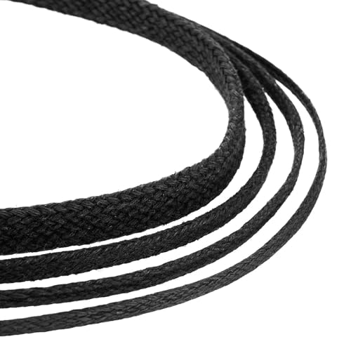 AURORIS 10 Meter Baumwollband flach 10x3mm Farbe: schwarz von Auroris