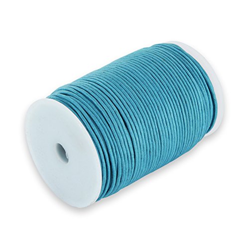 AURORIS 100m Rolle Baumwollband rund 1mm Farbe: türkis von Auroris