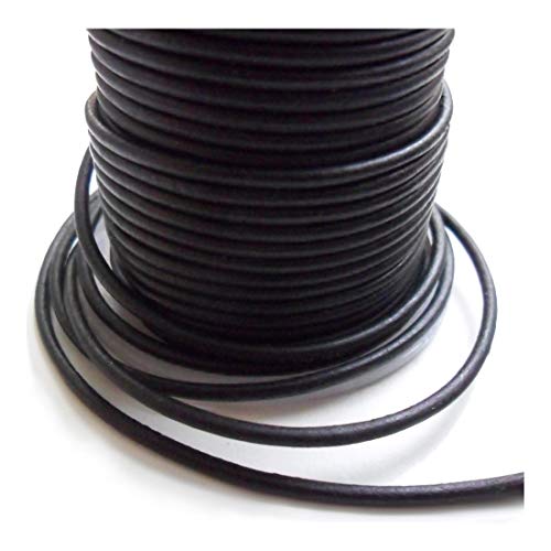 AURORIS - 10m Lederband rund - Ø 1,5mm - matt-schwarz von Auroris