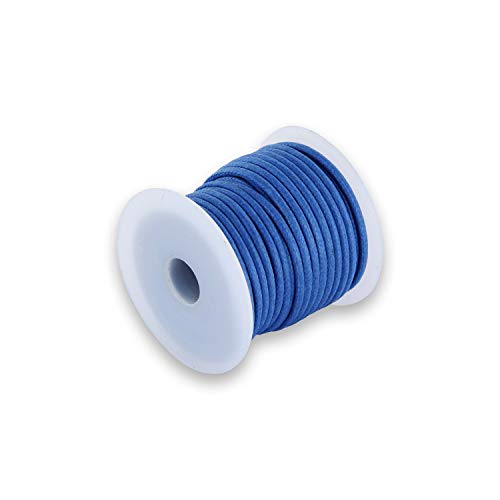 AURORIS 10m Rolle Baumwollband rund 1mm Farbe: blau von Auroris