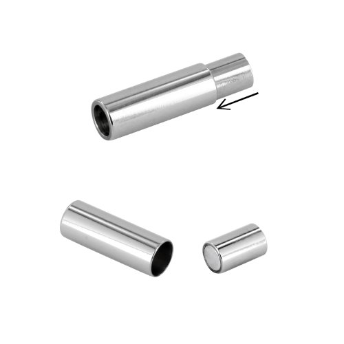 AURORIS Edelstahl Magnetverschluss 15x6mm Lochdurchmesser: 4mm / 1 Stück AURORIS Edelstahl Magnetverschluss 15x6mm Lochdurchmesser: 4mm / 1 Stück von Auroris