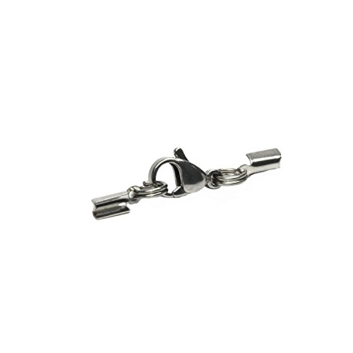 AURORIS - Karabiner-Klemmverschluss aus Edelstahl für ca. 1 bis 1,5 mm Bänder - Stückzahl/Farbe wählbar - Variante: 5 Stück/silber AURORIS - Karabiner-Klemmverschluss aus Edelstahl für ca. 1 bis 1,5 mm Bänder - Stückzahl/Farbe wählbar - Variante: 5 Stück/silber von Auroris