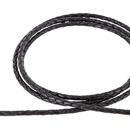AURORIS - Lederband geflochten - Durchmesser/Farbe/Länge wählbar - Variante: Ø 3mm / schwarz / 3m AURORIS - Lederband geflochten - Durchmesser/Farbe/Länge wählbar - Variante: Ø 3mm / schwarz / 3m von Auroris