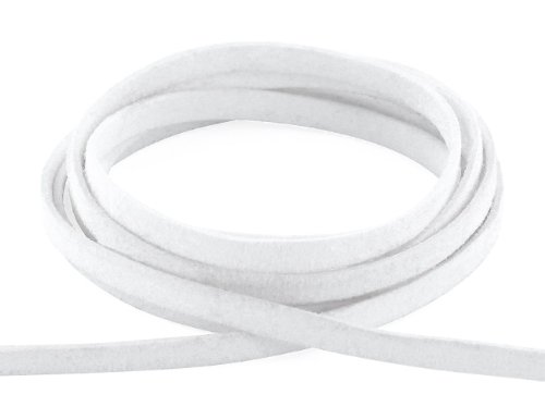 AURORIS - Weiches flaches Band aus Wildlederimitat 5x1,5mm - Länge/Farbe wählbar - Variante: 10m / weiß AURORIS - Weiches flaches Band aus Wildlederimitat 5x1,5mm - Länge/Farbe wählbar - Variante: 10m / weiß von Auroris