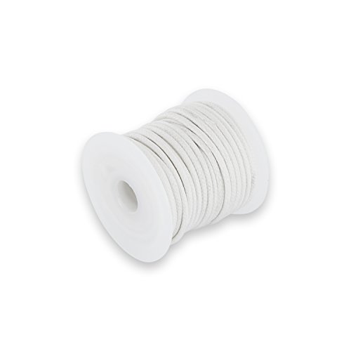 Auroris 10m Rolle Baumwollband rund 1mm Farbe: Weiss von Auroris
