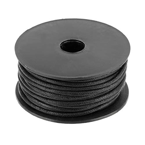 Auroris 10m Rolle Baumwollband rund 1mm Farbe: schwarz von Auroris