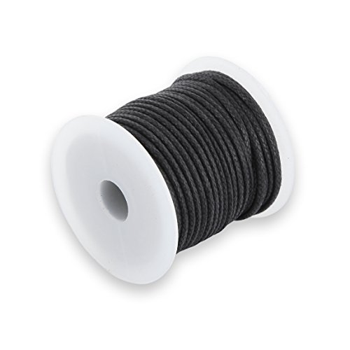 Auroris 10m Rolle Baumwollband rund 2mm Farbe: schwarz von Auroris