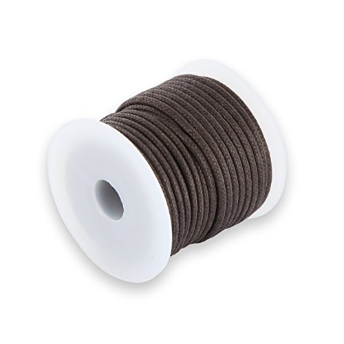 Auroris 10m Rolle Baumwollband rund 3 mm Farbe: braun von Auroris