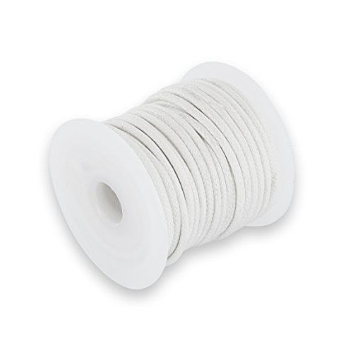 Auroris 10m Rolle Baumwollband rund 3 mm Farbe: weiß von Auroris
