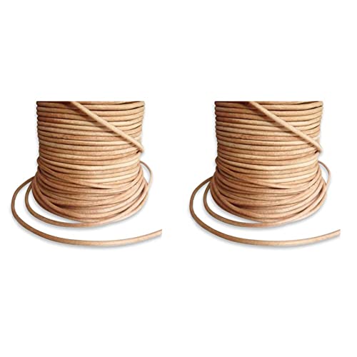 Auroris 25 m Rolle Lederband, rund Durchmesser 2 mm, Natur & 25 m Rolle Lederband, rund Durchmesser 1 mm, Natur Auroris 25 m Rolle Lederband, rund Durchmesser 2 mm, Natur & 25 m Rolle Lederband, rund Durchmesser 1 mm, Natur von Auroris
