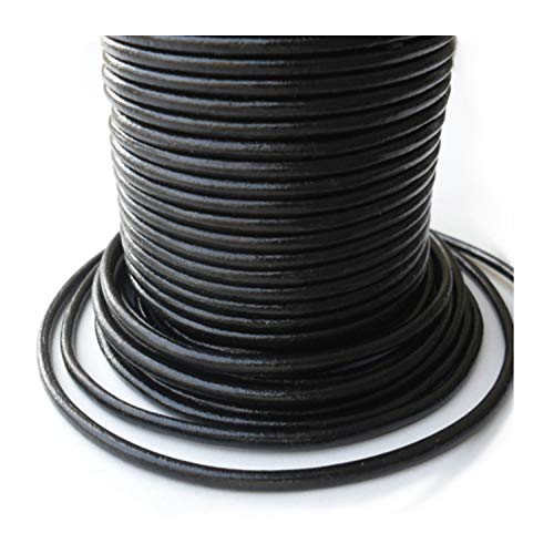 Auroris - 5m Lederband rund - Ø 3mm - schwarz von Auroris
