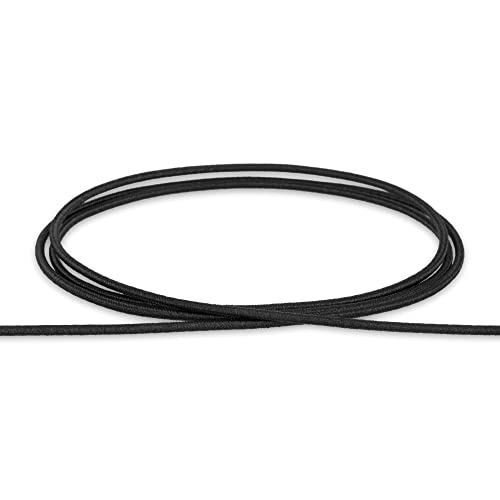 Auroris - Elastische Gummikordel rund Ø 2mm - Farbe: schwarz - Länge: 1 Meter von Auroris