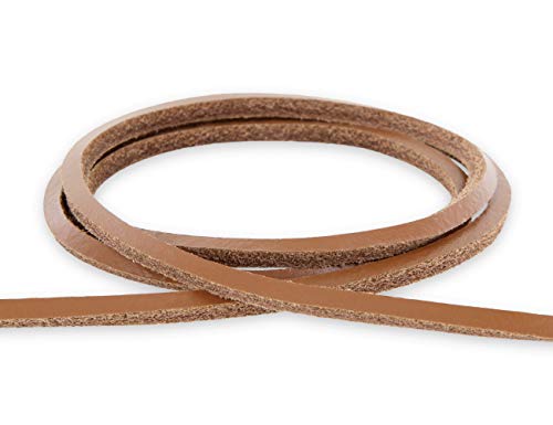 Auroris - Lederband 3x3 mm aus Rindsleder Länge: 1m, Farbe: Hellbraun von Auroris