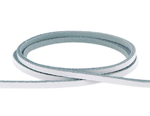 Auroris - Lederband 3x3 mm aus Rindsleder Länge: 1m, Farbe: weiß von Auroris