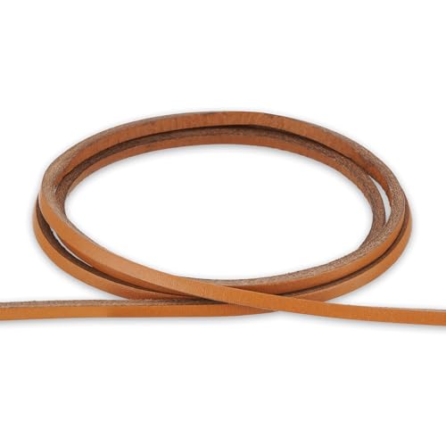 Auroris - Lederband 3x3 mm aus Rindsleder Länge: 5m, Farbe: Hellbraun von Auroris