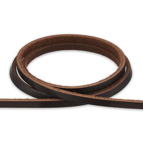 Auroris - Lederband flach 5x3 mm aus Rindsleder Länge: 1m, Farbe: braun von Auroris