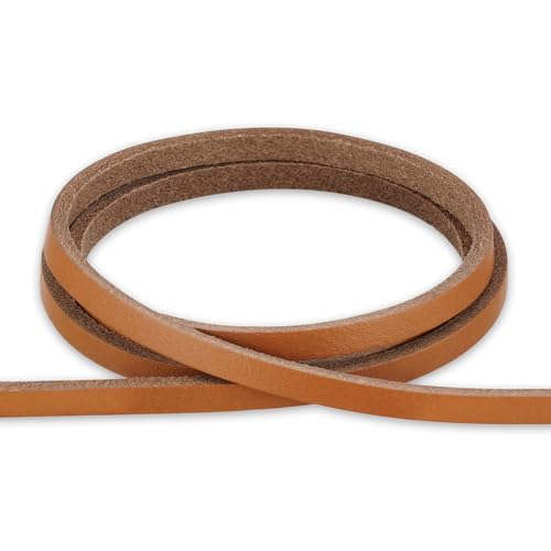 Auroris - Lederband flach 5x3 mm aus Rindsleder Länge: 5m, Farbe: Hellbraun von Auroris