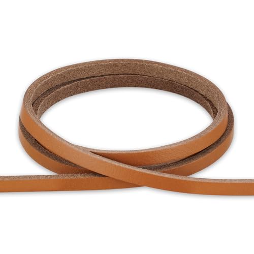 Auroris - Lederband flach 5x3 mm aus Rindsleder Länge: 5m, Farbe: Hellbraun von Auroris