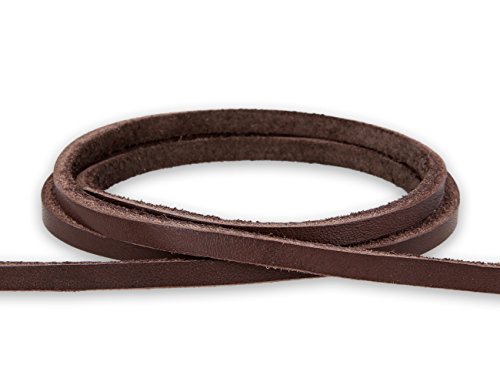 Auroris - Lederband flach 5x3 mm aus Rindsleder Länge: 5m, Farbe: braun von Auroris