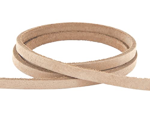 Auroris - Lederband flach Natur - Breite und Dicke: 5x3mm / Länge: 1m von Auroris