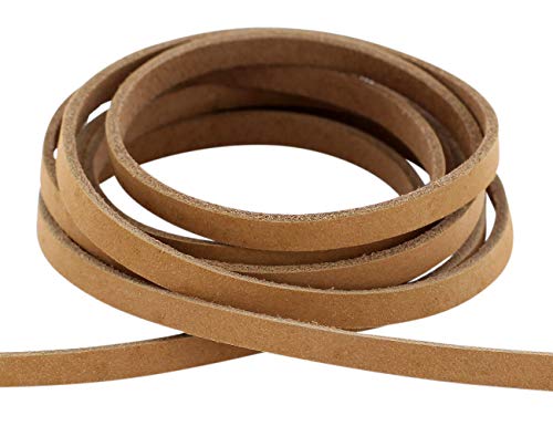 Auroris - Lederband flach aus Nubukleder - Variante: Breite: 5mm / Länge: 1m / Farbe: hellbraun von Auroris
