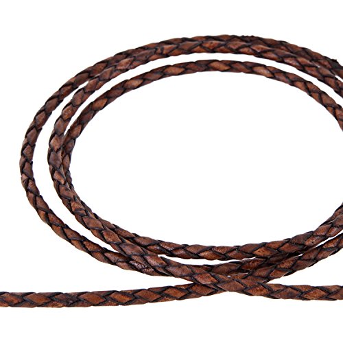 Auroris - Lederband geflochten - Durchmesser/Farbe/Länge wählbar - Variante: Ø 4mm / antik-braun / 3m Auroris - Lederband geflochten - Durchmesser/Farbe/Länge wählbar - Variante: Ø 4mm / antik-braun / 3m von Auroris