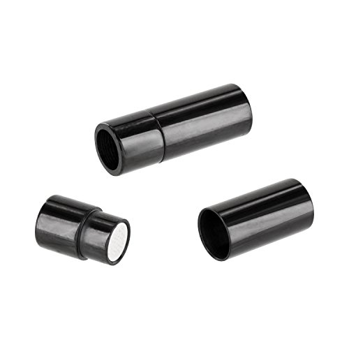 Auroris - zylinderförmiger Magnetverschluss aus Edelstahl Farbe: schwarz - Loch: 5mm / 1 Stück von Auroris