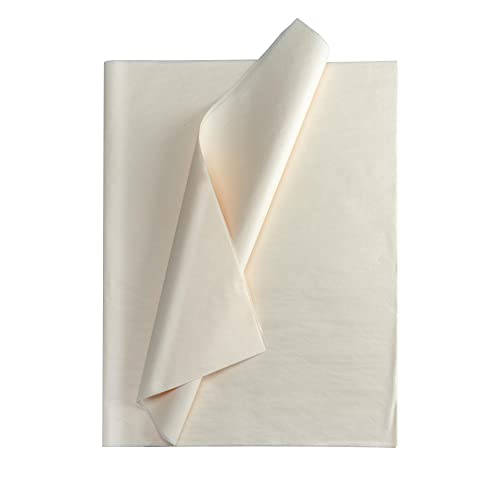 Seidenpapier bunt – 50 Blatt – 50 x 75 cm – Verpackungsmaterial für Kerzen, Kleidung, Seife – als Bastelpapier, Geschenkpapier – Hochzeit, Weihnachten – Füllmaterial in Versandkartons – CREME von Ausgewählt verpackt