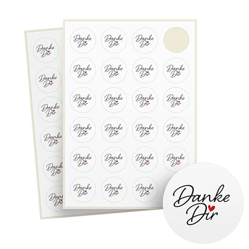 Aufkleber Danke Dir – 48 Stück auf Bogen – rund, Ø 4 cm, Recyclingpapier – Thank you Sticker für Danke Geschenke und Gastgeschenke – selbstklebende Etiketten für Hochzeit und Kommunion - DANKE DIR Aufkleber Danke Dir – 48 Stück auf Bogen – rund, Ø 4 cm, Recyclingpapier – Thank you Sticker für Danke Geschenke und Gastgeschenke – selbstklebende Etiketten für Hochzeit und Kommunion - DANKE DIR von Ausgewählt verpackt