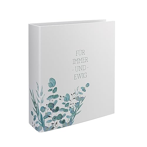 Hochzeit Ordner – Hochzeitsplaner A4 – 8 cm breit, Leinenstruktur – Ringordner als Wedding Planner, Gästebuch, Fotoalbum, Hochzeitsgeschenk – Motiv: Für immer und ewig von Ausgewählt verpackt