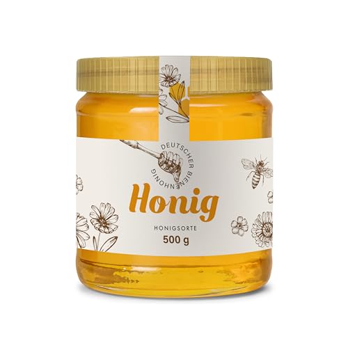 Honig Etiketten 500 g mit Gewährverschluss selbst gestalten – ab 25 Stück – Honig Aufkleber personalisierbar, selbstklebend, ablösbar – Honigetiketten für Honiggläser – (HONIG - 500 g - GEW10) von Ausgewählt verpackt
