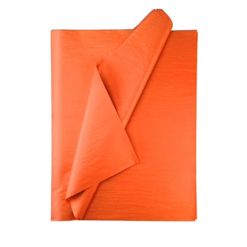 Seidenpapier bunt – 50 Blatt – 50 x 75 cm – Verpackungsmaterial für Kerzen, Kleidung, Seife – als Bastelpapier, Geschenkpapier – Hochzeit, Weihnachten – Füllmaterial in Versandkartons - ORANGE von Ausgewählt verpackt