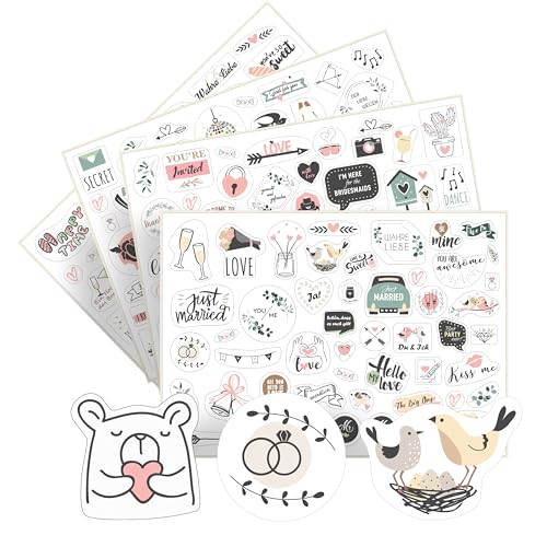 Sticker Hochzeit Gästebuch – 200 Aufkleber auf 4 Bögen – Sticker für Fotoalbum, Scrapbook, Bullet Journal – Stickerset Hochzeit mit Liebe und Herz – für Hochzeitsgästebuch, Hochzeitsalbum - NATURE Sticker Hochzeit Gästebuch – 200 Aufkleber auf 4 Bögen – Sticker für Fotoalbum, Scrapbook, Bullet Journal – Stickerset Hochzeit mit Liebe und Herz – für Hochzeitsgästebuch, Hochzeitsalbum - NATURE von Ausgewählt verpackt