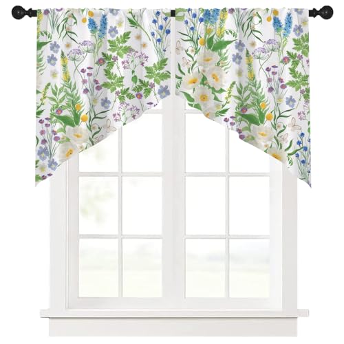Ausing Florale Dreiecksvorhänge Halbtransparenter Flächenvorhang für Schlafzimmer Wohnzimmer Ausing Florale Dreiecksvorhänge Halbtransparenter Flächenvorhang für Schlafzimmer Wohnzimmer von Ausing