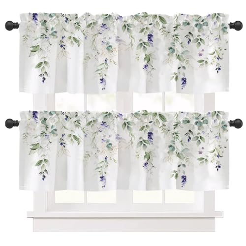 Ausing Florale Kurzgardinen 2er Set Moderne dekorative Paneel-Bistro-Gardinen mit Blumen Bedruckte Paneel-Balkon-Volants, Rosa Ausing Florale Kurzgardinen 2er Set Moderne dekorative Paneel-Bistro-Gardinen mit Blumen Bedruckte Paneel-Balkon-Volants, Rosa von Ausing