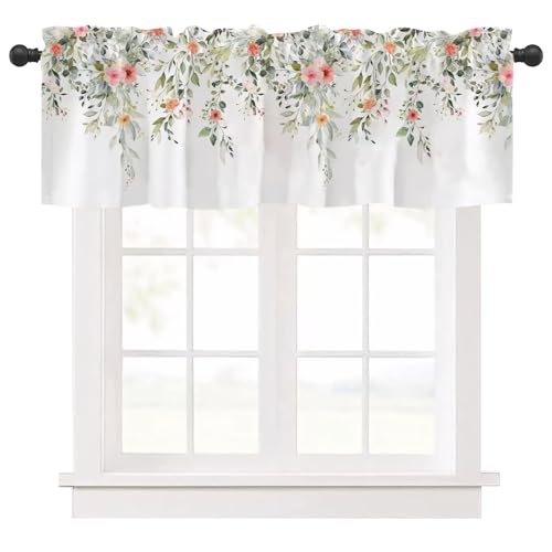 Ausing Küche Vorhänge Cafe Bistro Moderne Kurze Vorhang Blume Blatt Bedruckt Tiers Schlafzimmer Wohnzimmer, Blau Ausing Küche Vorhänge Cafe Bistro Moderne Kurze Vorhang Blume Blatt Bedruckt Tiers Schlafzimmer Wohnzimmer, Blau von Ausing
