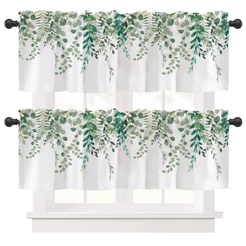 Ausing Moderne Küche Vorhänge Set von 2 Blumen Blatt gedruckt Panel Vorhänge für Balkon Tür Schlafzimmer Dekoration, Gelb Ausing Moderne Küche Vorhänge Set von 2 Blumen Blatt gedruckt Panel Vorhänge für Balkon Tür Schlafzimmer Dekoration, Gelb von Ausing