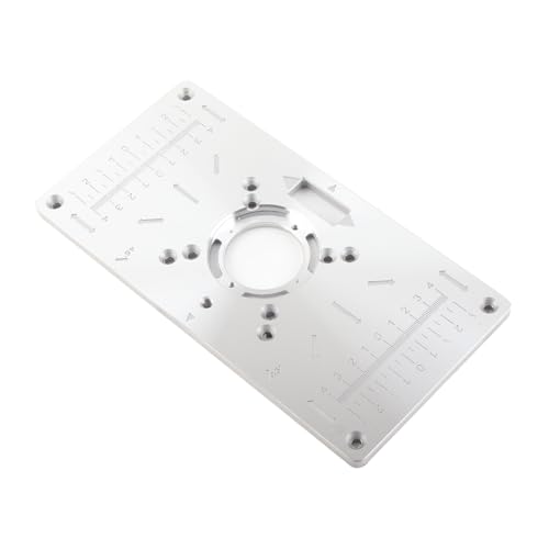 Ausla Aluminium -Routertisch -Einsatzplatte, Zentriertes Design, Klare Skala für Präzise Holzbearbeitung, Einfache Installation, für Holzbearbeitungsbänke und Trimmrouter (BLACK) von Ausla