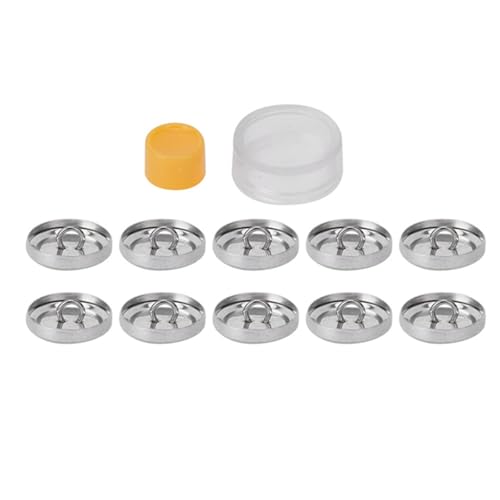 Ausla Cover Buttons Kit, Covered Button Kits DIY Button Craft Kits Round Button Base Enthält 1 Set Schnallenwerkzeuge und 10 Sets Schnallenbasis(20mm) von Ausla