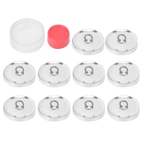 Ausla Knopfrohlinge zum Überziehen, Abdeckknöpfe, Runde Metallknöpfe DIY Button Craft Kits Round Button Base Enthält 1 Set Schnallenwerkzeuge und 10 Sets Schnallenbasis(25mm) von Ausla