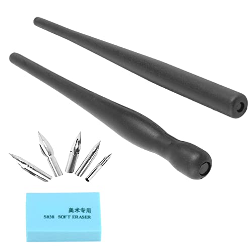 Ausla Füllfederhalter-Nib-Set Zeichnen Dip Manga Set mit 5 Edelstahl-Nibs, 2 Kunststoff-Penhaltern, 1 Radiergummi für Comic-Zeichnung Manga Kunst Filigran-Design Ausla Füllfederhalter-Nib-Set Zeichnen Dip Manga Set mit 5 Edelstahl-Nibs, 2 Kunststoff-Penhaltern, 1 Radiergummi für Comic-Zeichnung Manga Kunst Filigran-Design von Ausla