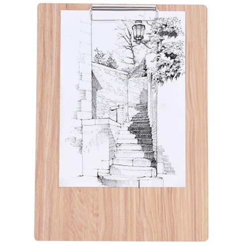 Ausla Holz-Zeichen-Clipboard mit Metallklammer, Flache, Glatte Oberfläche Zum Schreiben, Skizzieren und Zeichnen 15,75x11,34 Zoll von Ausla