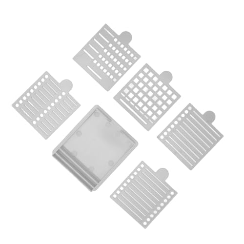 Ausla Klebeblock-Schablonen-Vorlage, Klebeblock-Schablonen- und Halter-Set für Büro, Schule und Zuhause, Grau von Ausla