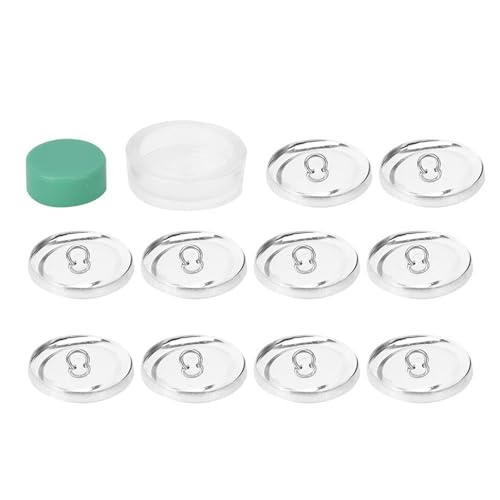 Ausla Knöpfe zum Abdecken von runden, Covered Button Kits DIY Button Craft Kits Round Button Base Enthält 1 Set Schnallenwerkzeuge und 10 Sets Schnallenbasis(30mm) von Ausla