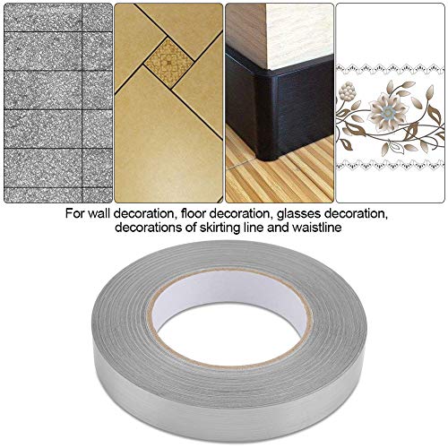 Ausla Selbstkleber Bodenspaltenlinienaufkleber, Haustierband für Küche und Badezimmer, 2 Cm X 50 M, Stilvolle Lösung für Wohnkultur (2 cm x 50 Meter (Silber)) von Ausla