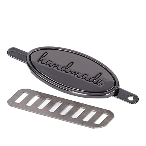 Ausla Set von 5 Handgefertigten Etiketten, Legiert Ovales Tag für DIY -Taschen Brieftaschen, Ideal für Geschenke, Schmuck, Nähen, Handwerksliebhaber, Nähaufkleber, Beutelhardware, (Silberschwarz) von Ausla