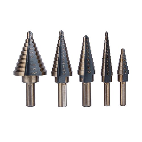 Ausla titanbeschichteter stufenbohrer Set spiralnut hex Shank HSS Steel kegelbohrer sechskantschaftstufenbohrerset großer stufenbohrer Stahl tistufenbohrer handwerkzeugestufenbohrer Metall von Ausla