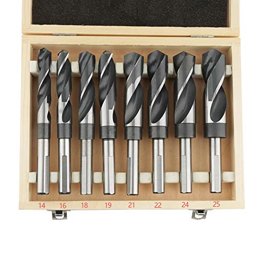 Metallbohrer-Set, 8-teiliges Drill Bit Set, Stemmbohrer-Satz, Spiralbohrer-Set Nur für Kunststoff, Aluminium, Eisenblech geeignet (poliert, Zubehör Bohrer und Bohrständer) von Ausla